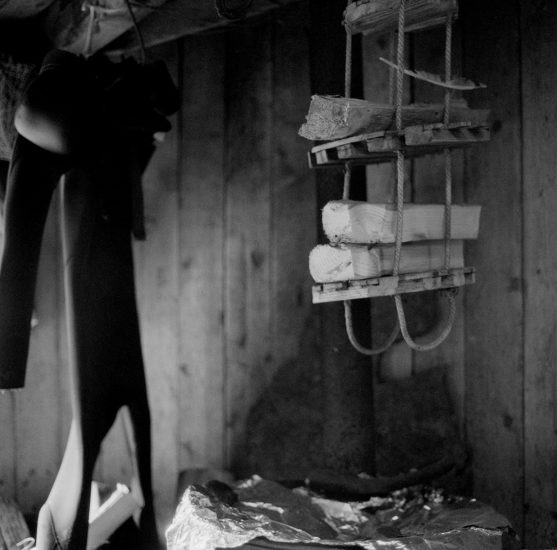 <em>The ideal state (Drying wood and wetsuits)</em>, Una Hunderi. Photographer: Una Hunderi