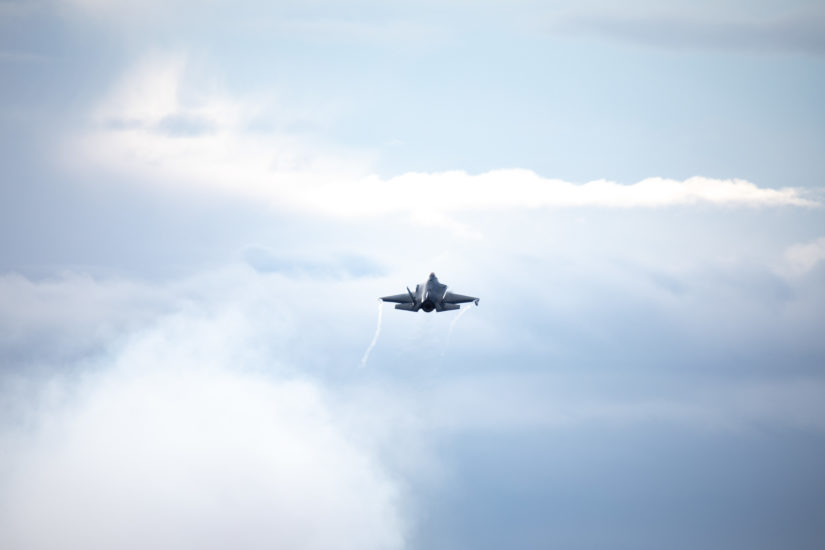Nye F-35 tar av. Fotograf: Hedvig Antoinette Halgunset/ Forsvaret.