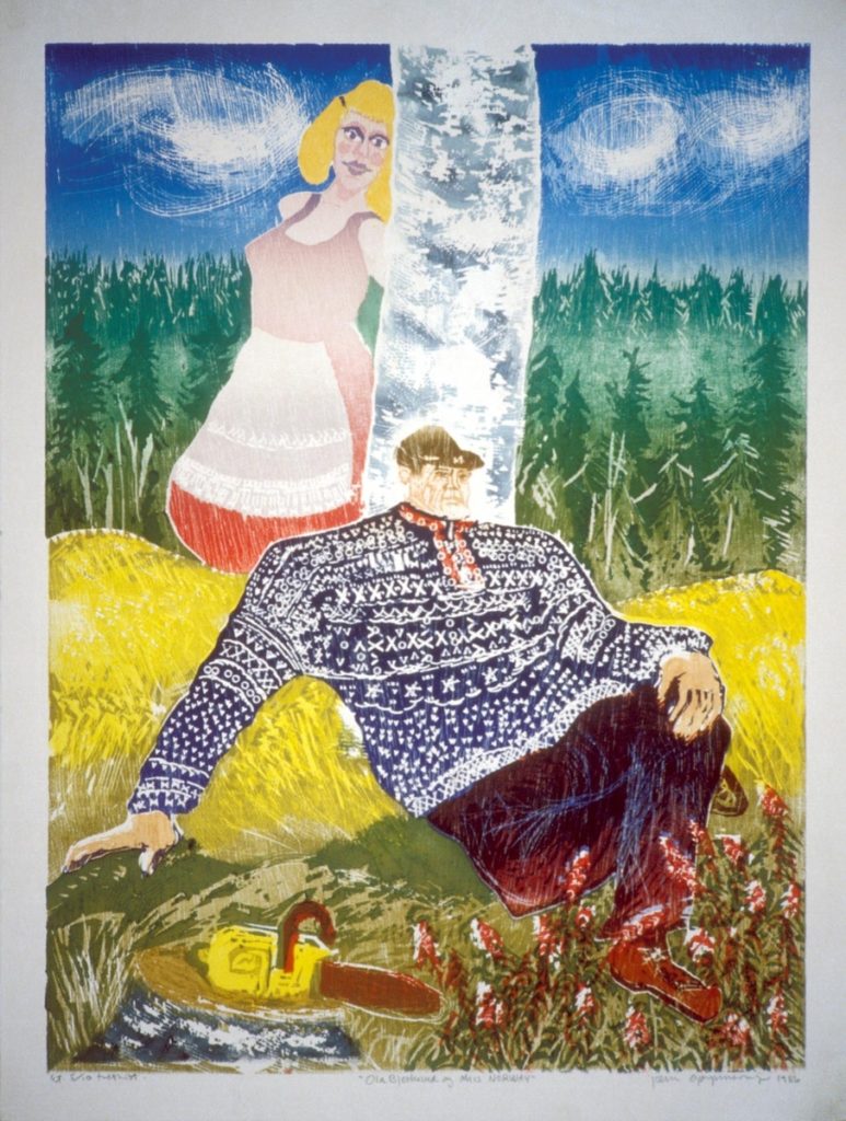 <em>Ola Bjerkeved og Miss NORWAY</em>, Jørn Grynnerup. Photographer: Utsmykkingsfondets arkiv (2 ) Asgeir Midtfjell (1 stk)