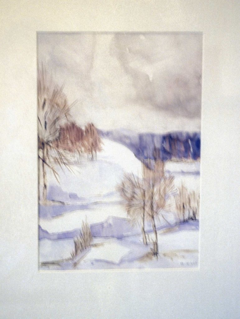 <em>Vinter ved skogen</em>, Liv Wærland. Photographer: Ukjent