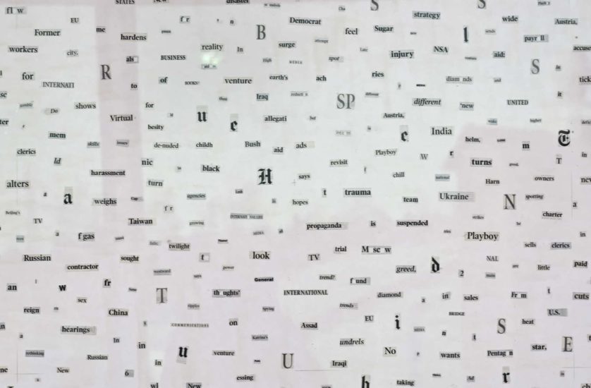 <em>Large Words. IHT, Monday January 2, 2006</em>, Vibeke Tandberg. Photographer: Werner Zellien